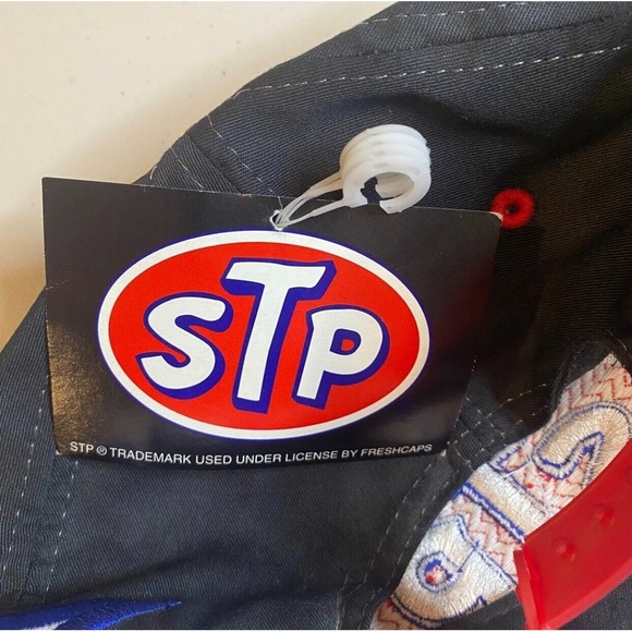 Vintage STP Patch Gas‎ Oil Trucker Mesh Cap Hat Snapback Black Red Blue NWT - Picture 9 of 10